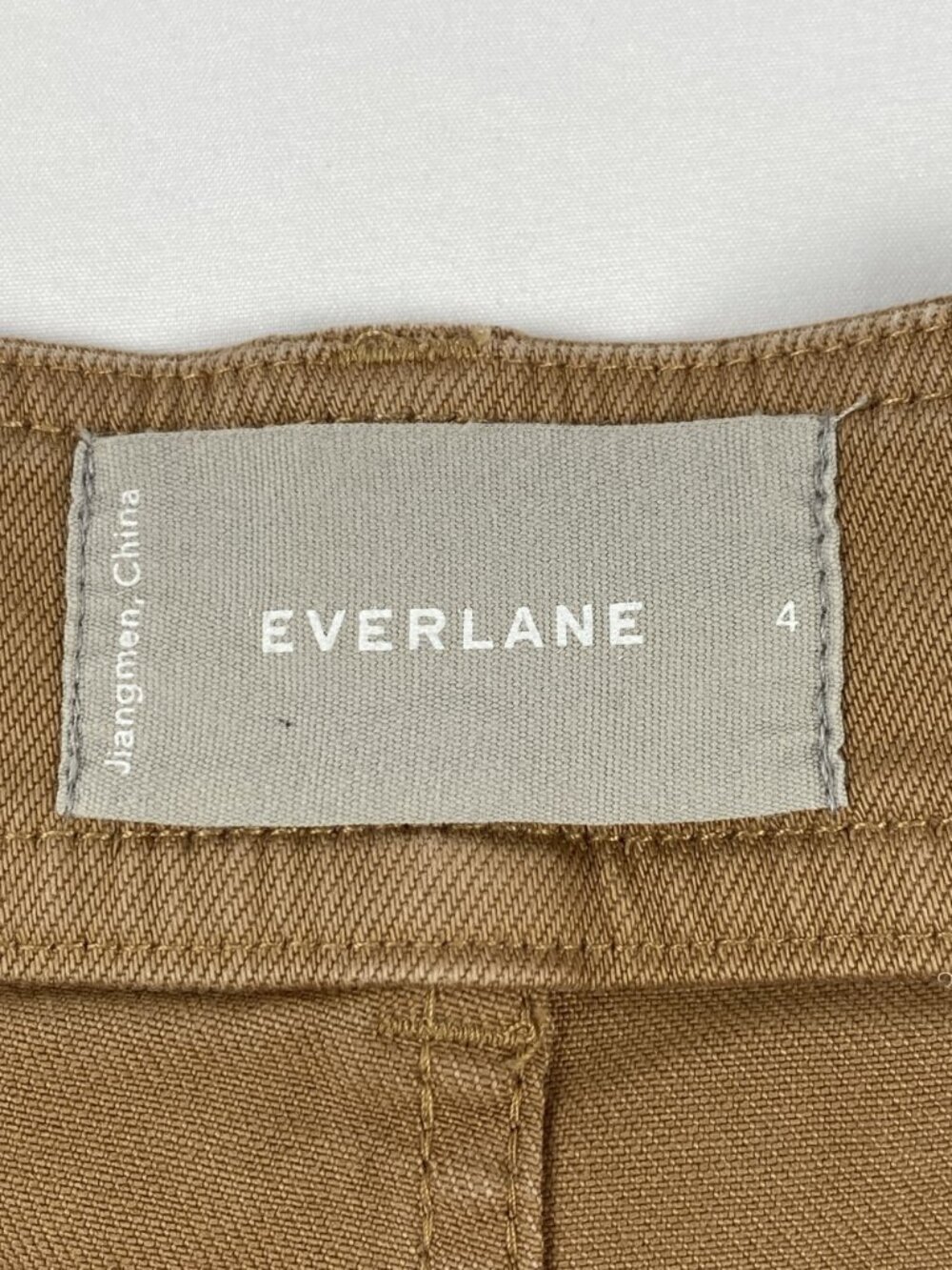 Everlane Womens Tan High-Waist Cotton Shorts Size 4 With Front & Back Pockets - Picture 3 of 8